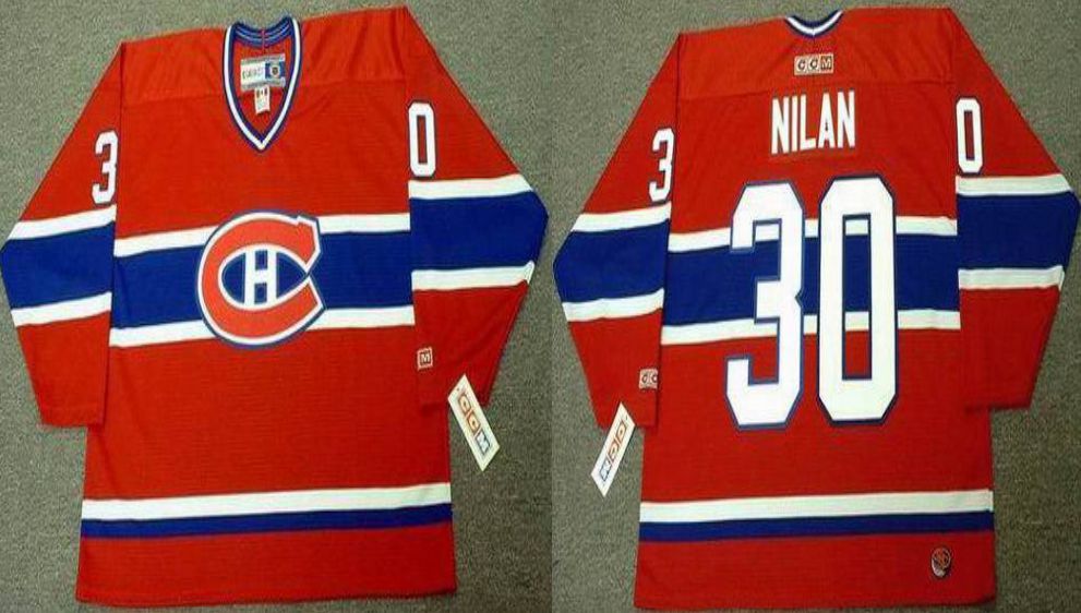 2019 Men Montreal Canadiens #30 Nilan Red CCM NHL jerseys